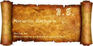Morariu Barbara névjegykártya